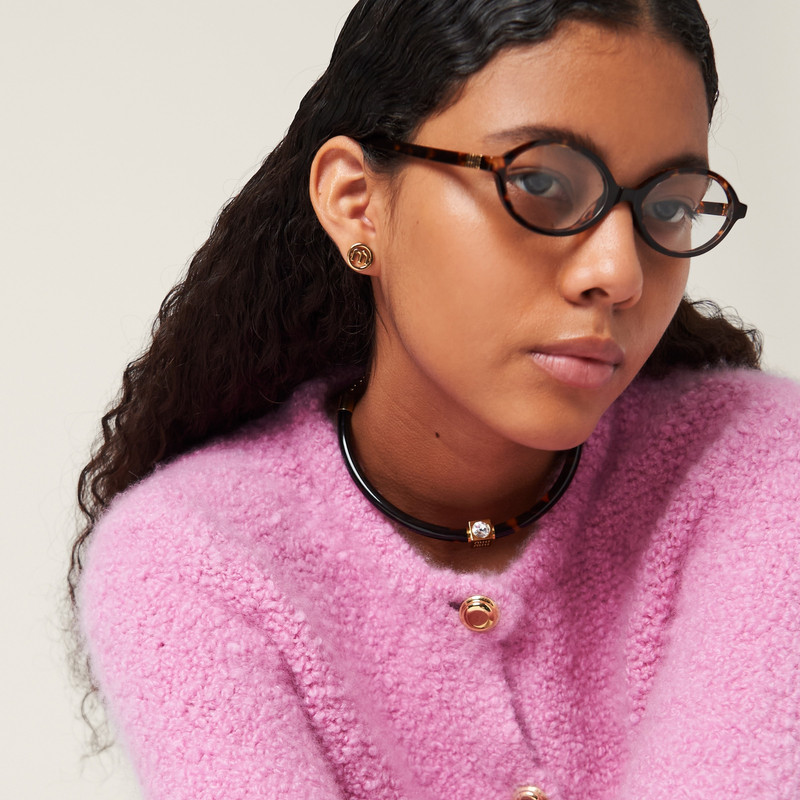 Miu Miu Plexiglas and metal choker outlook