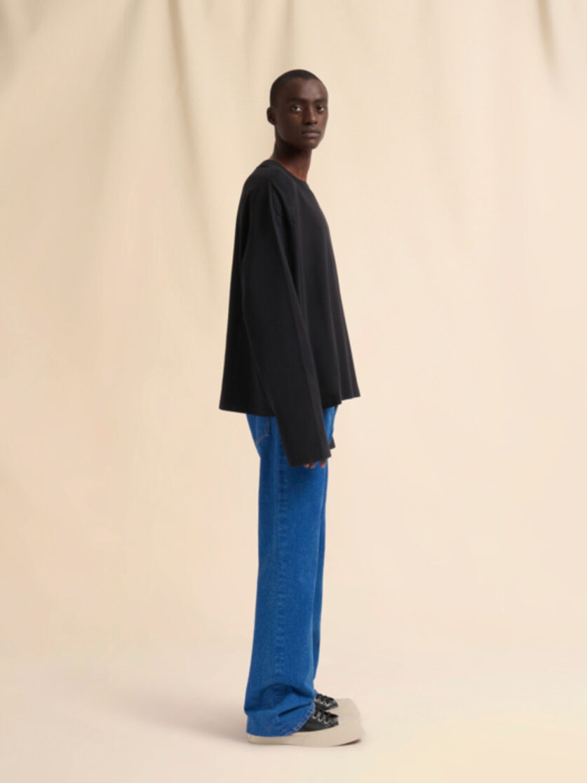 BLACK OVERSIZED ORGANIC COTTON T-SHIRT - 5