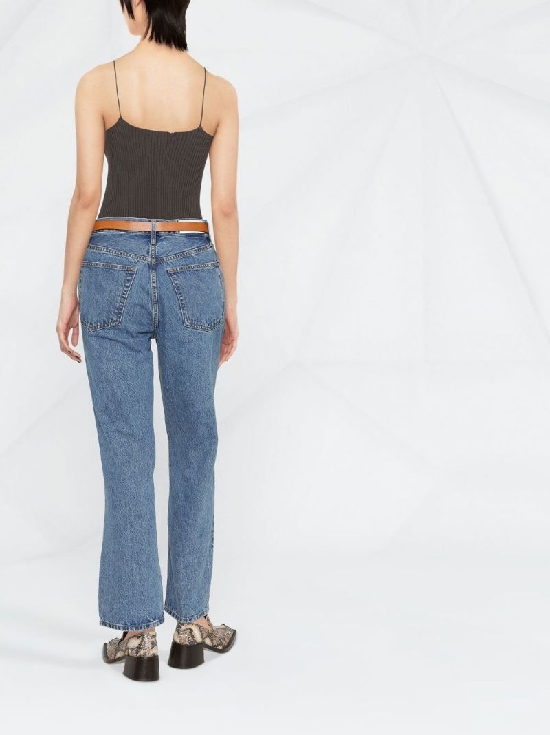 high-waisted straight-leg jeans - 3