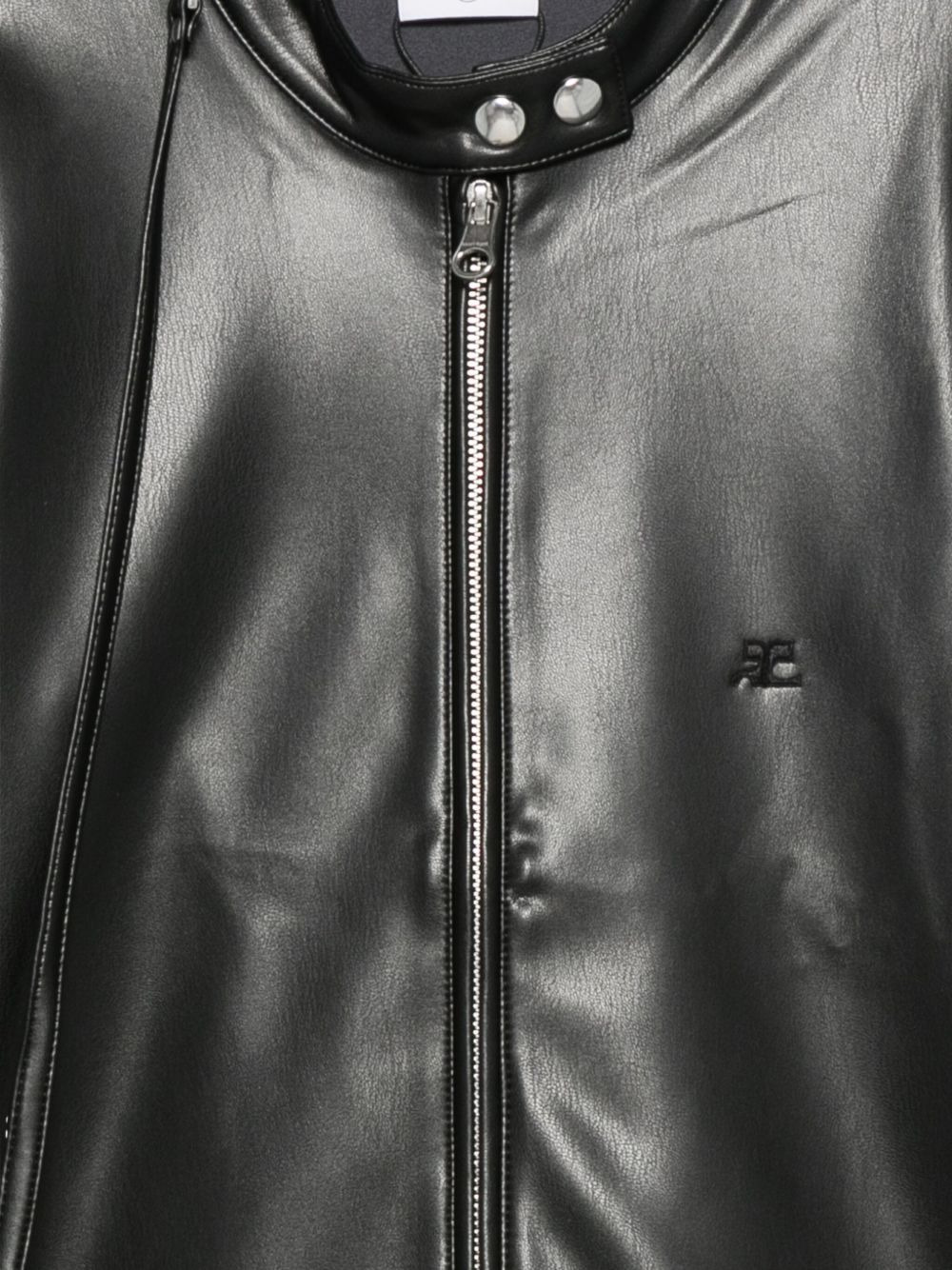 zip-fastening leather jacket - 3