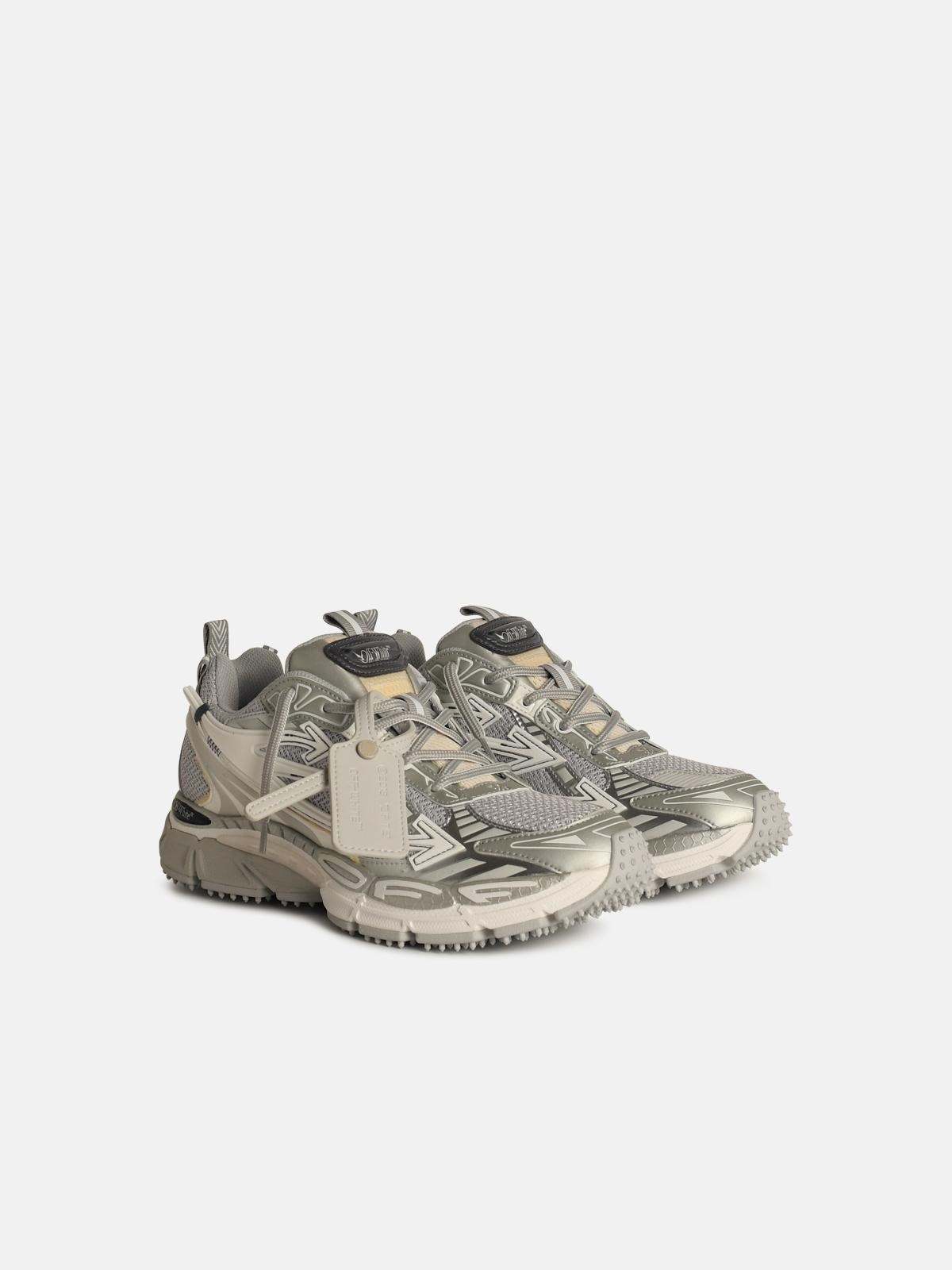 'OW' GREY POLYURETHANE BLEND SNEAKERS - 2