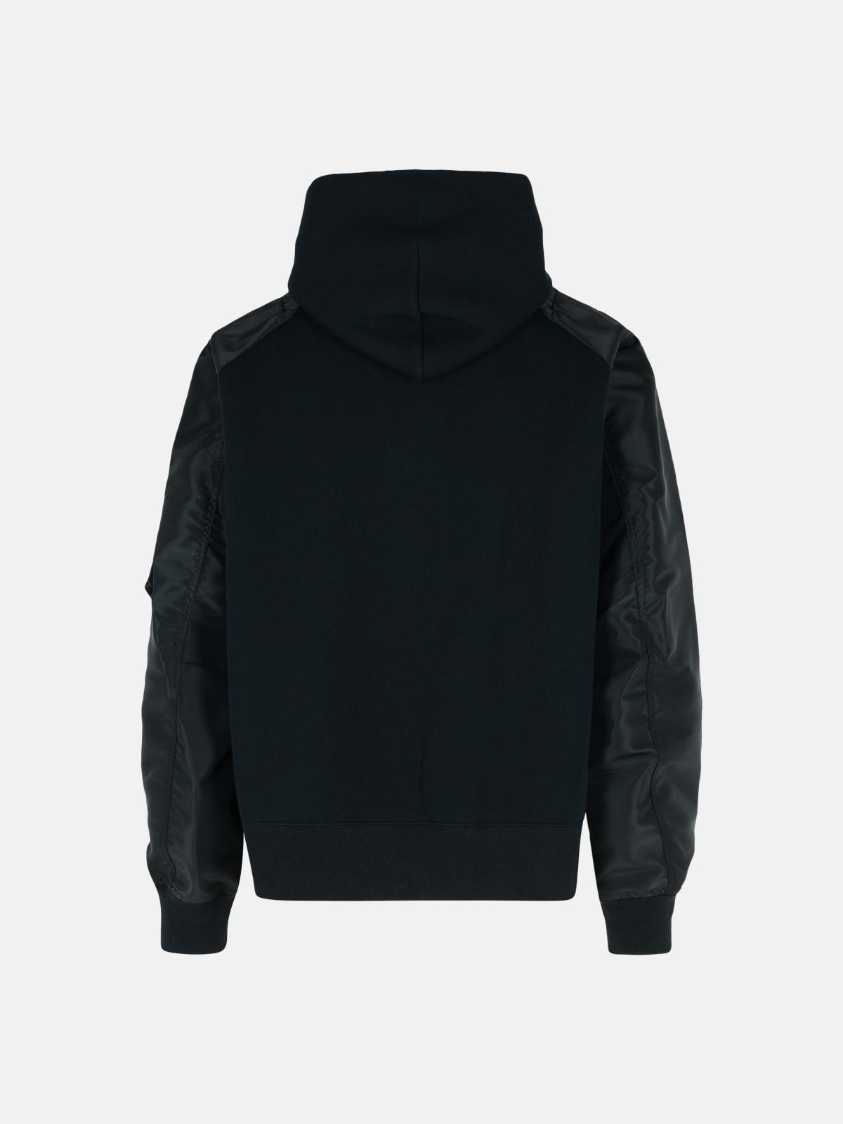 BLACK COTTON BLEND SWEATSHIRT - 3