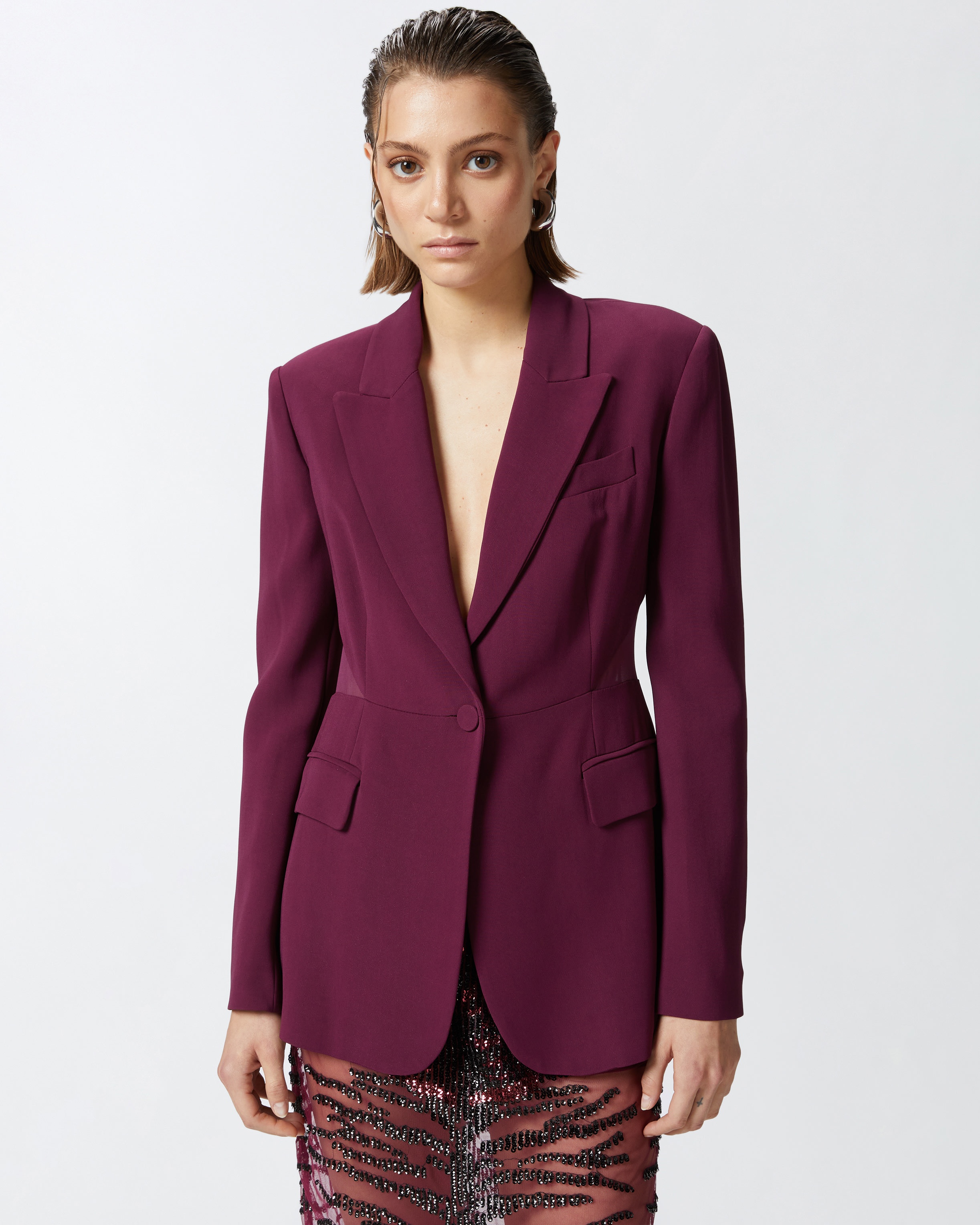 BLAZER WITH TRANSPARENT INSERT ON THE BACK - 2