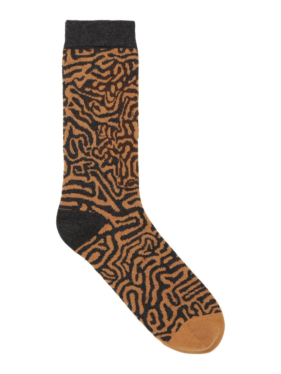 LABYRINTH SOCK - SPICE BLACK MAZE - 1
