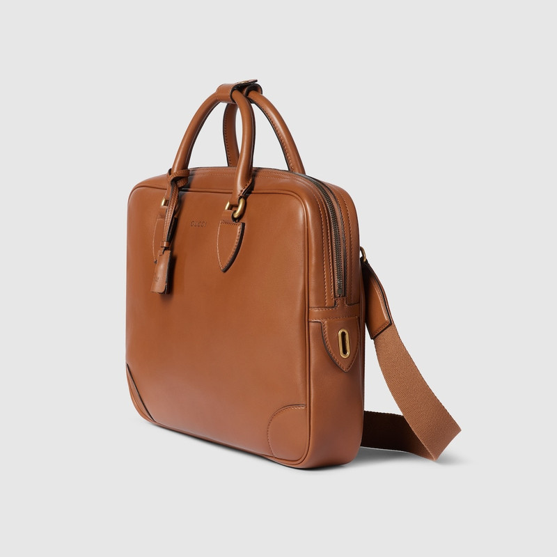 GUCCI GG Emblem medium briefcase outlook