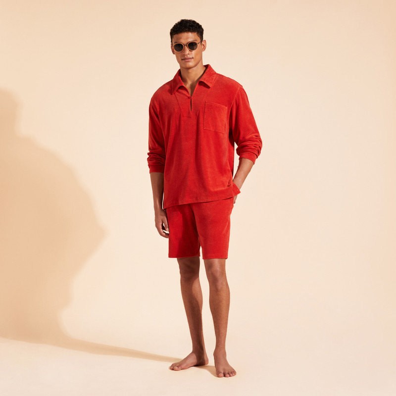 Men Terry Bermuda Shorts Solid 5