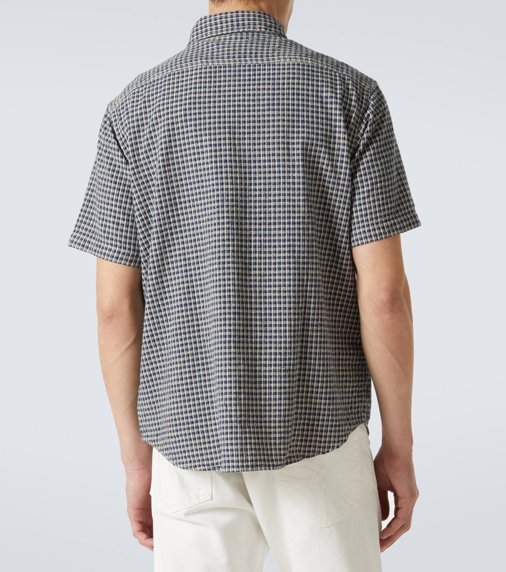 Plaid cotton and linen shirt - 4