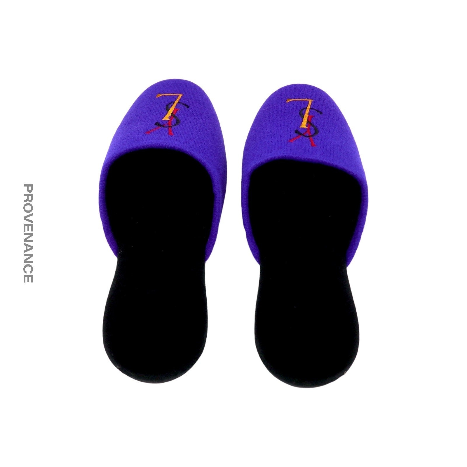 Yves Saint Laurent YSL Velour Logo Slipper - Purple - 4