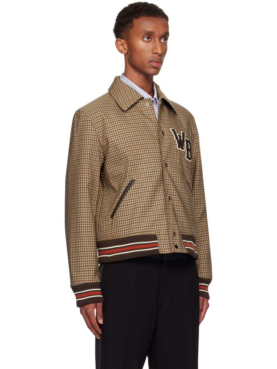 Beige Homecoming Varsity Bomber Jacket - 2