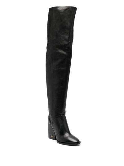 N°21 logo-sole 100mm leather knee-high boots outlook