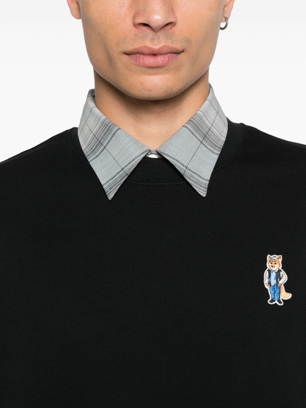 fox-embroidered cotton sweatshirt - 5