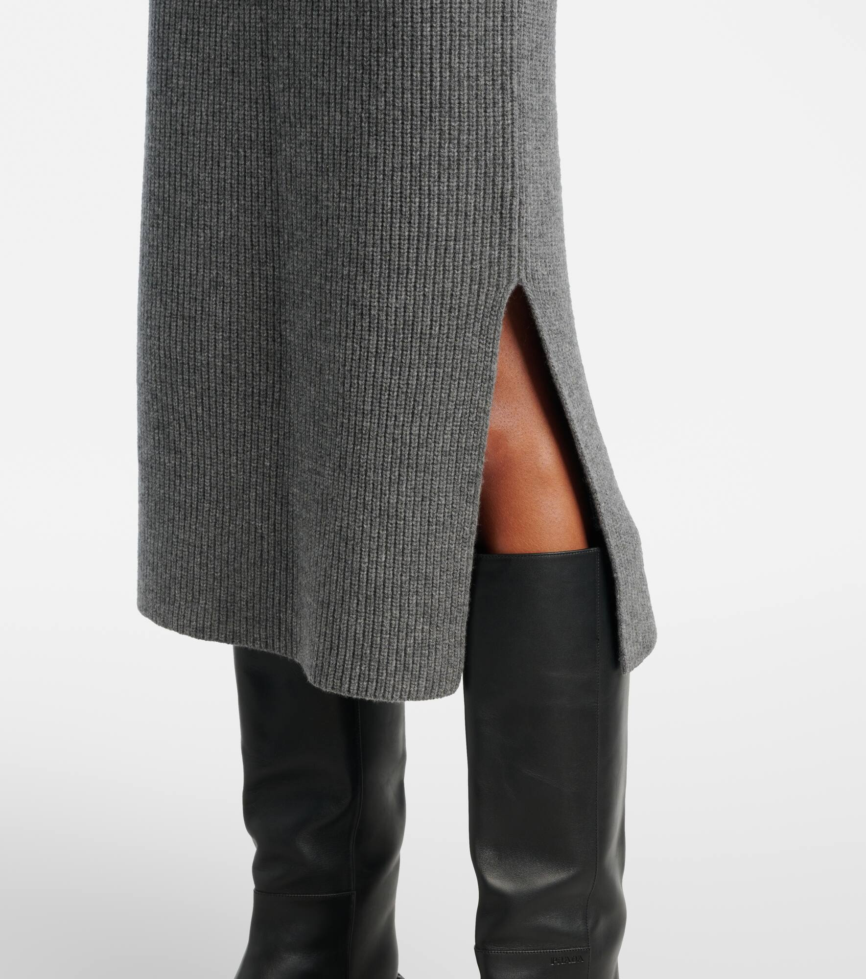 Wool and cashmere midi skirt - 5