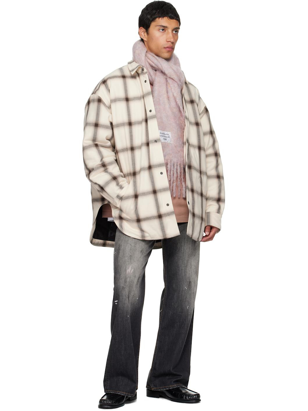 Pink Mohair & Wool Scarf - 2