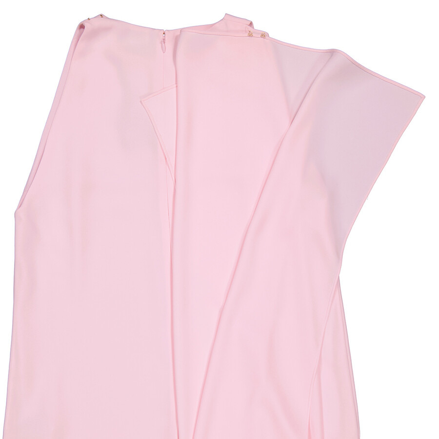 Burberry Pale Candy Pink Drape Detail Satin Crepe Shift Dress - 7