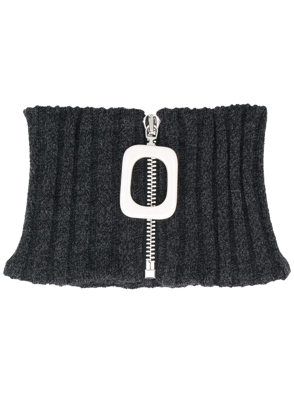 zip-detail ribbed snood - 1