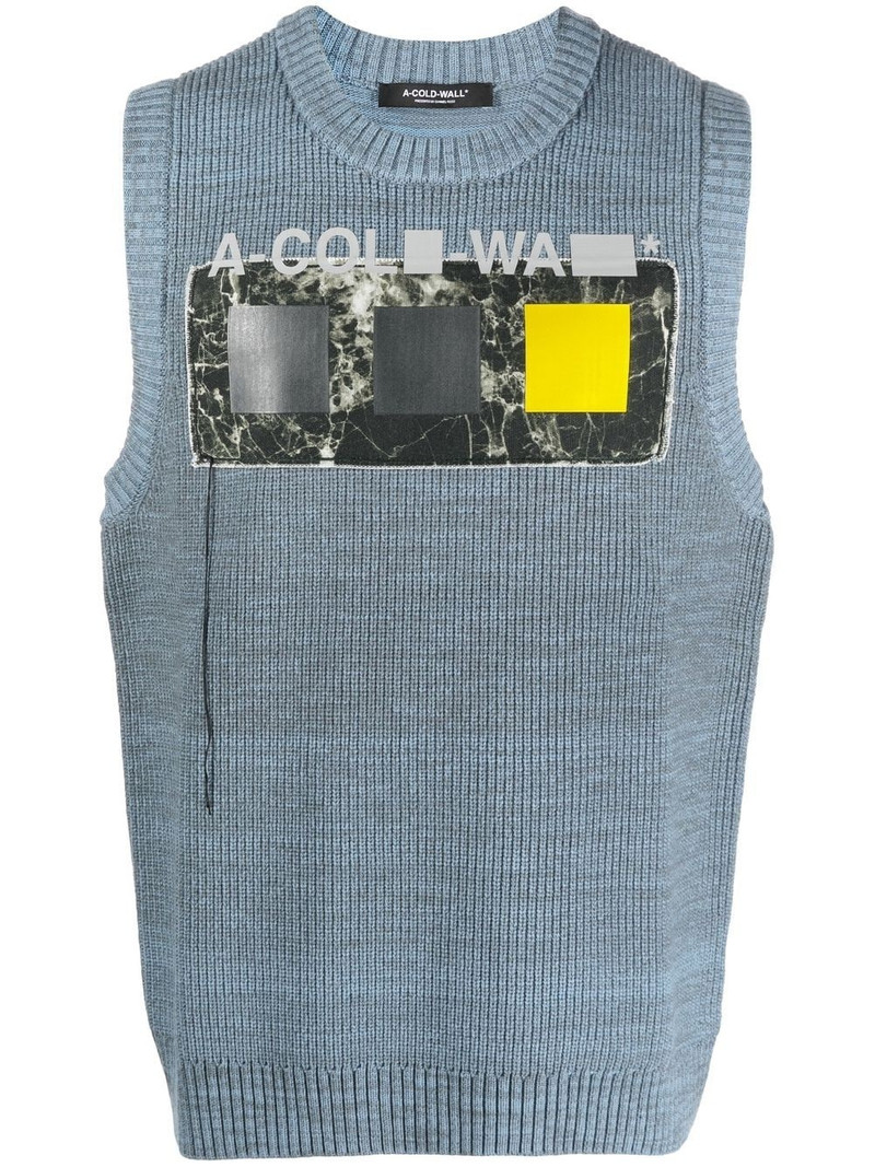 patch-detail sleeveless jumper 1