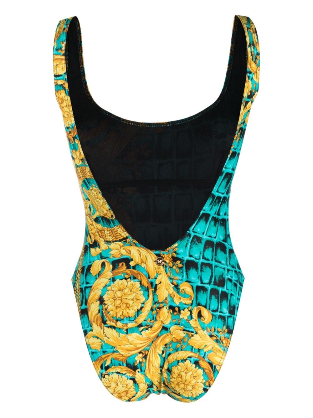 Versace logo-print low-back reversible swimsuit - Black