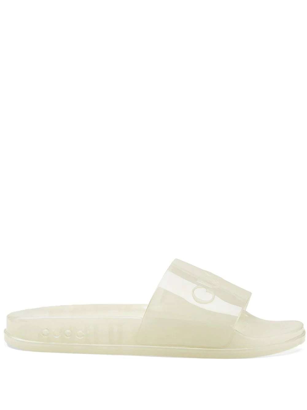 transparent logo-embossed slides - 1