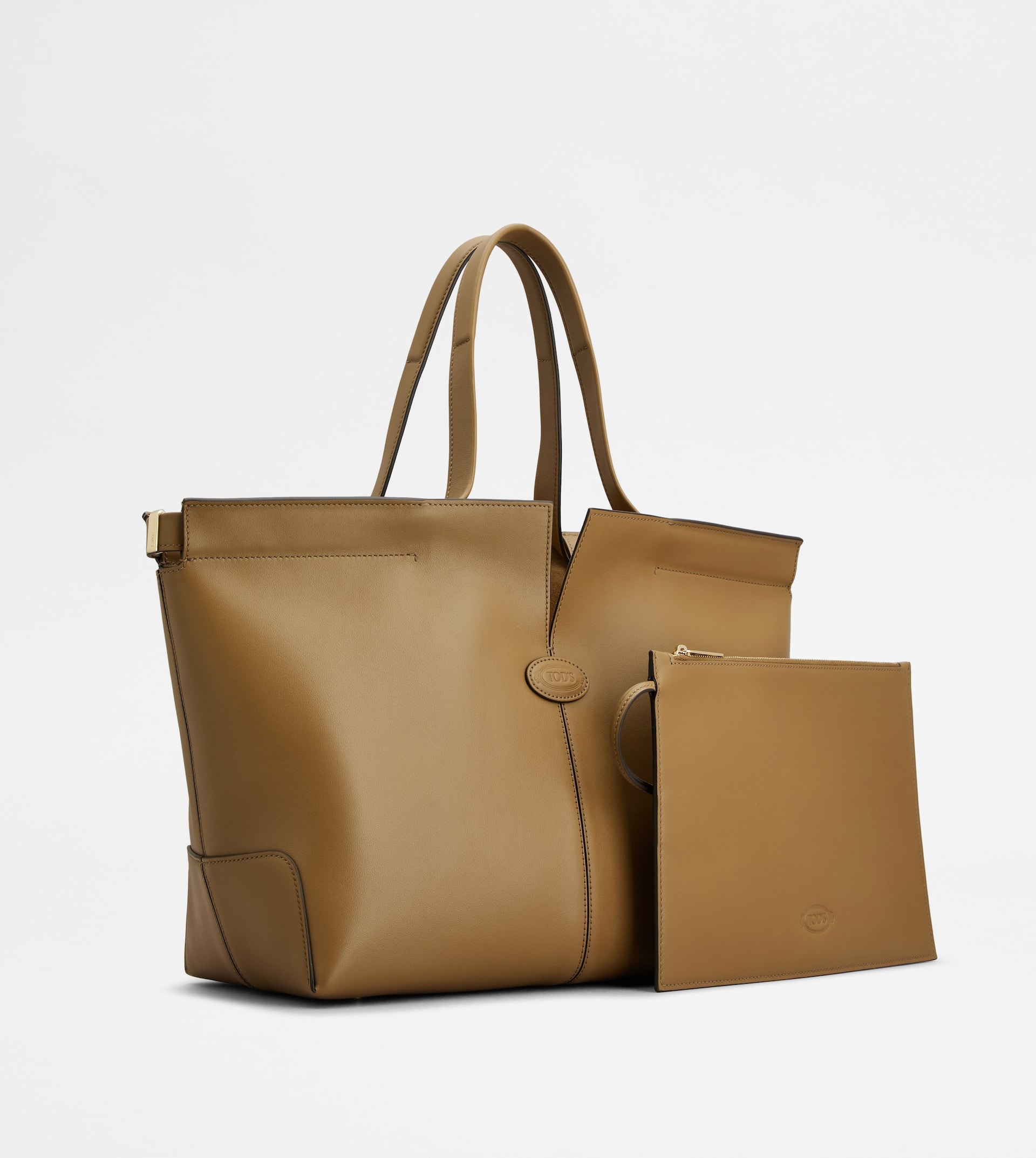 TOD'S DI BAG FOLIO IN LEATHER MEDIUM-SMALL - BROWN - 3