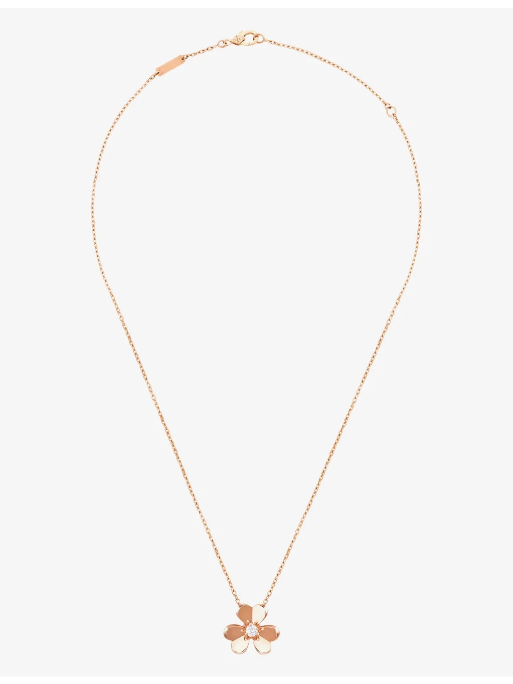 Frivole small 18ct rose-gold and 0.08ct diamond pendant necklace - 1