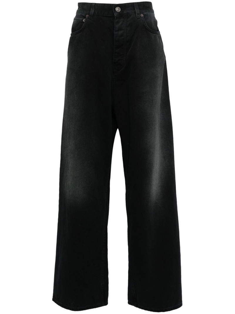 Denim Size Sticker mid-rise wide-leg jeans 1