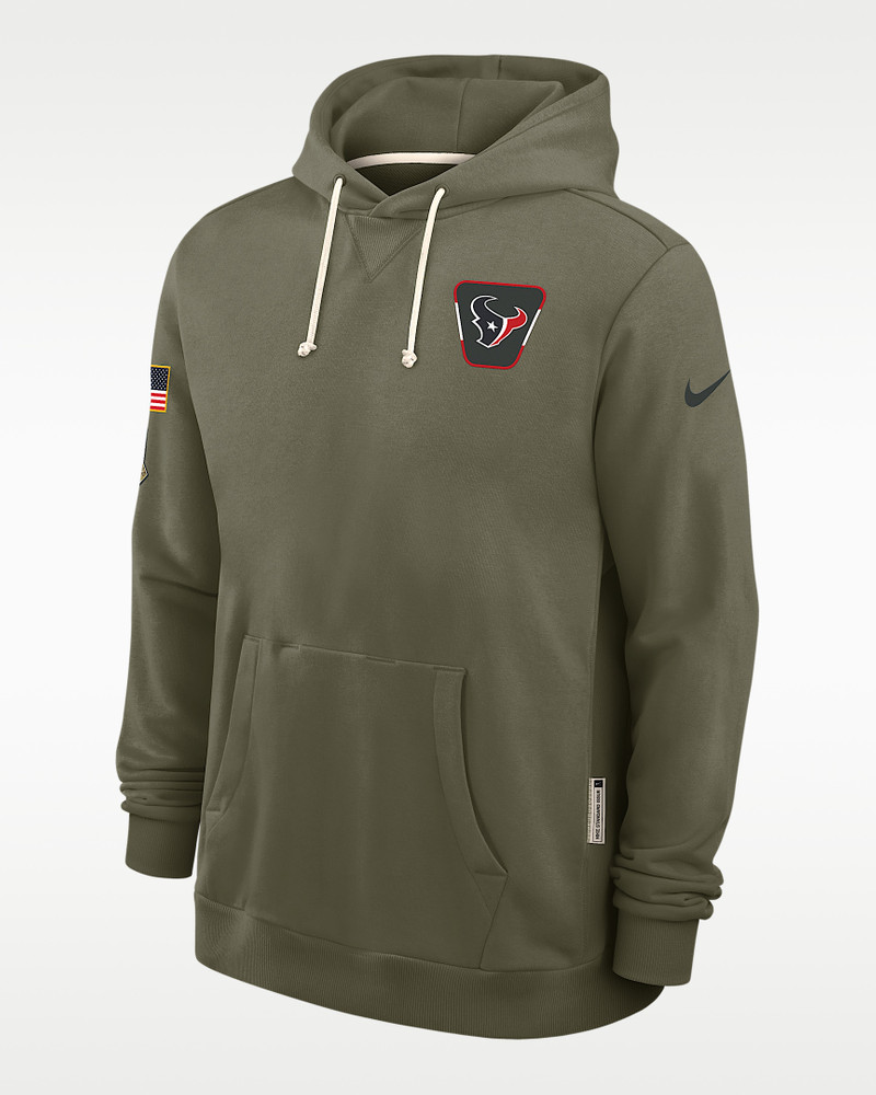 Houston Texans Salute to Service Sideline Dominant Force Men's Nike Dri-FIT NFL Pullover Hoodie 1