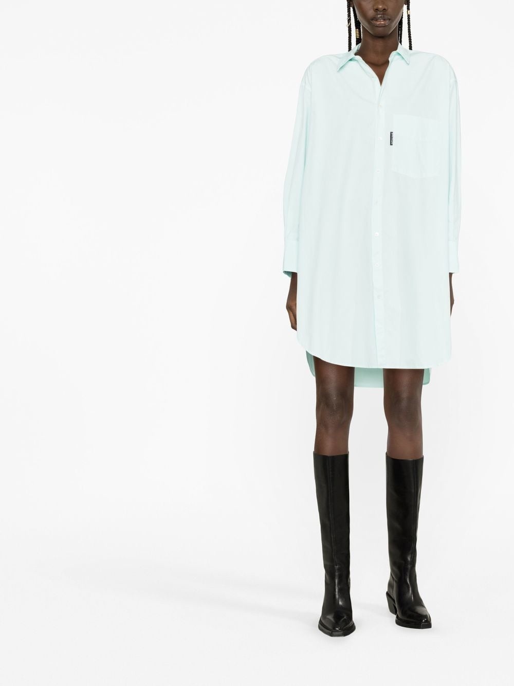 oversize cotton shirt dress - 2