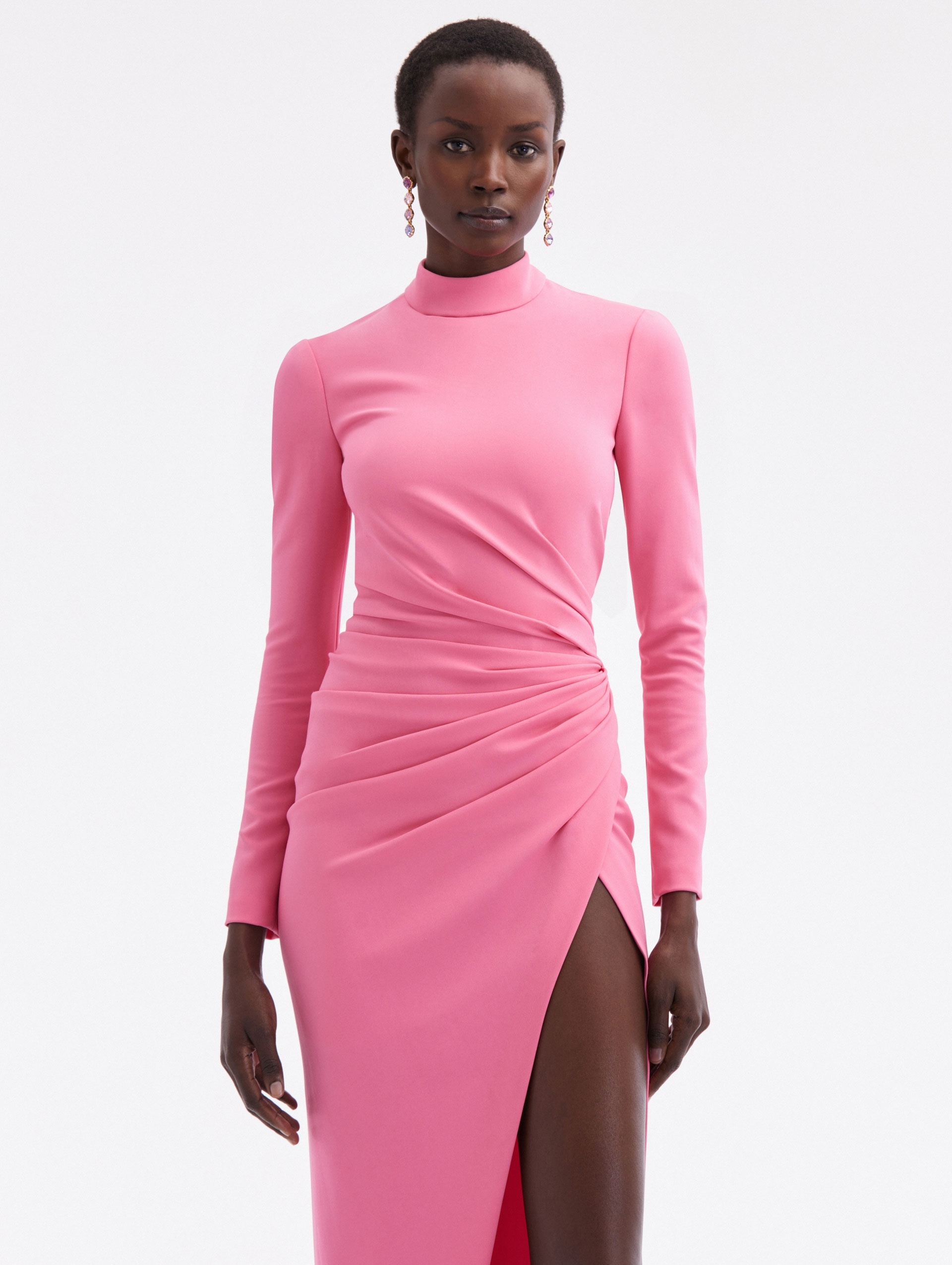 DRAPED FRONT CADY GOWN - 4