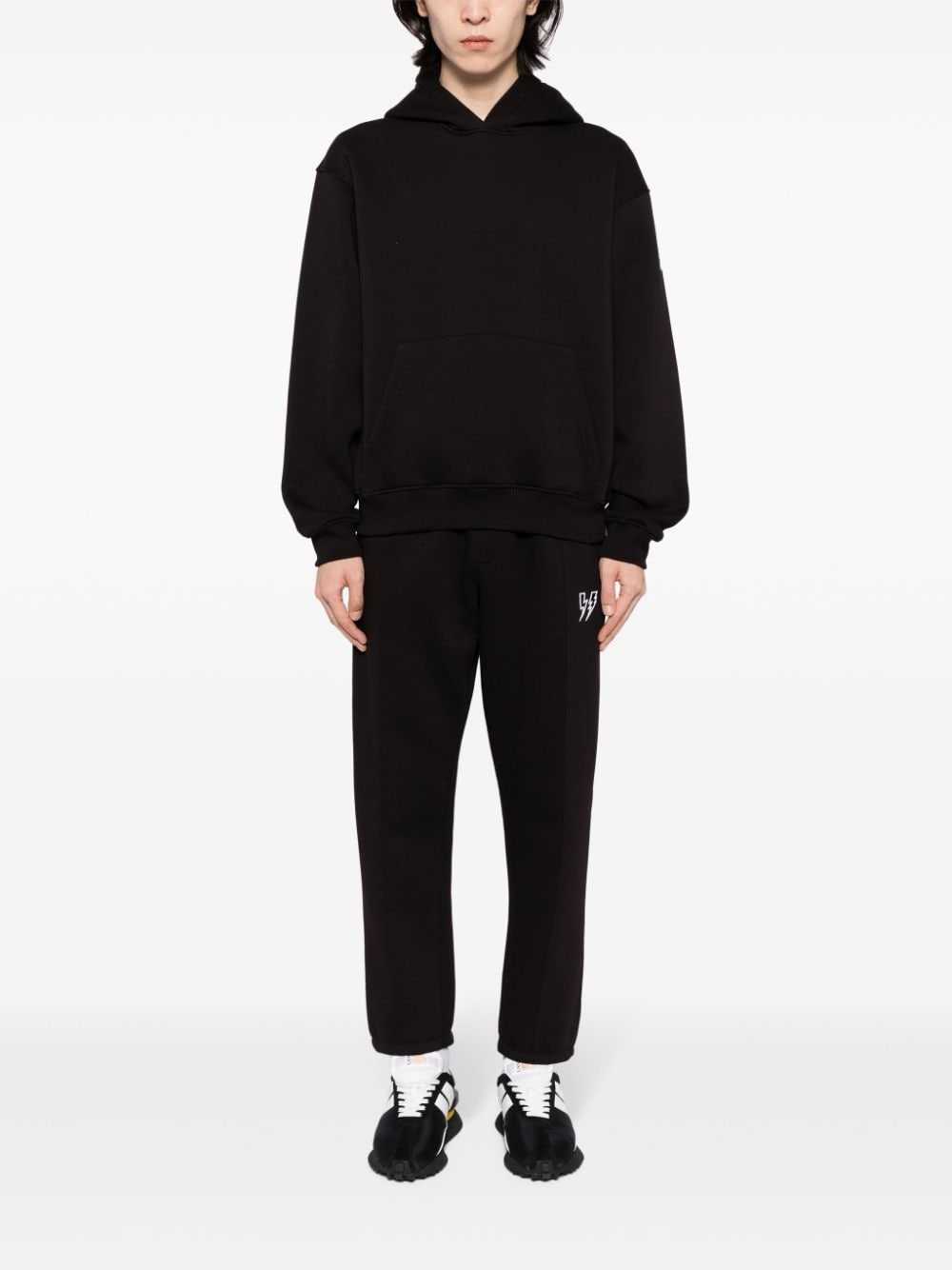 Minimalist Bolts appliquÃ©-detail hoodie - 2