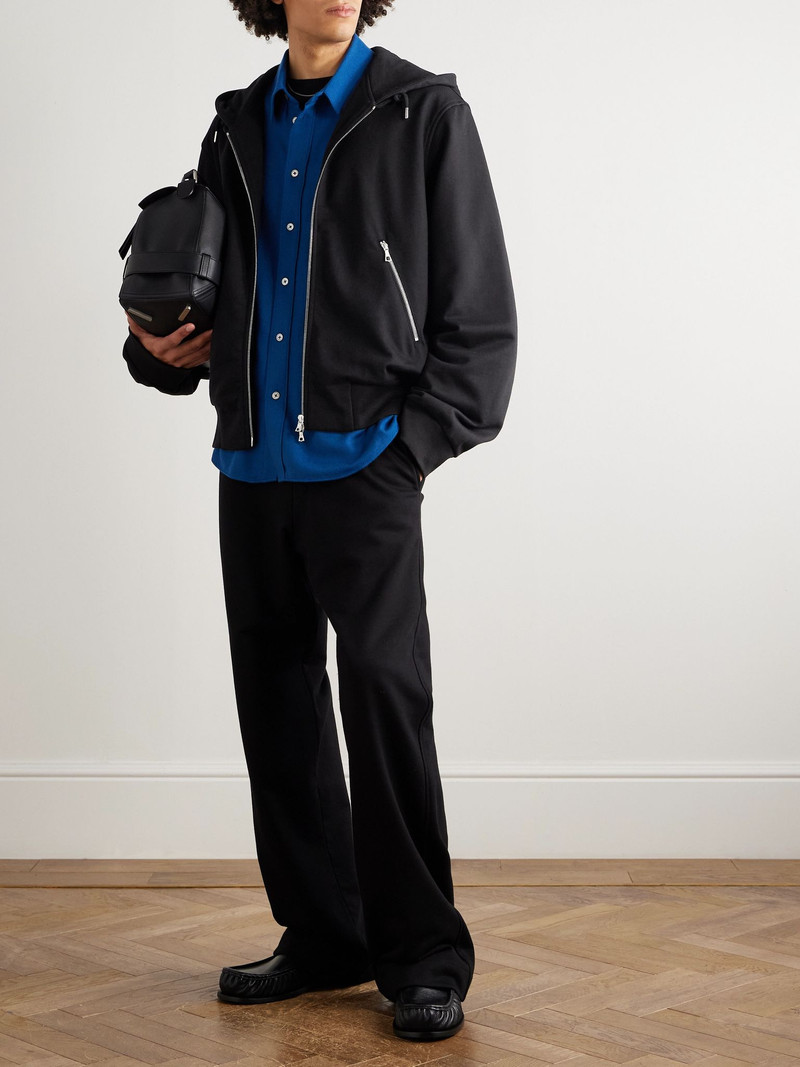 Dries Van Noten Cotton-Jersey Zip-Up Hoodie Black outlook