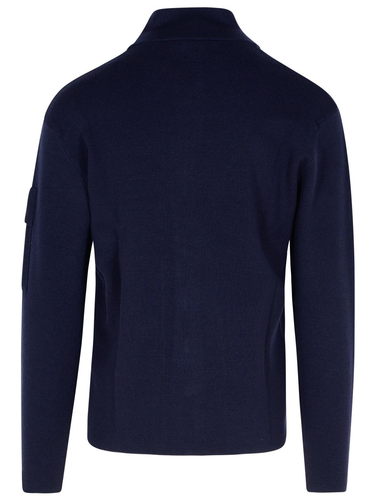 C.P. Company Blue Virgin Wool Blend Sweater Man - 3