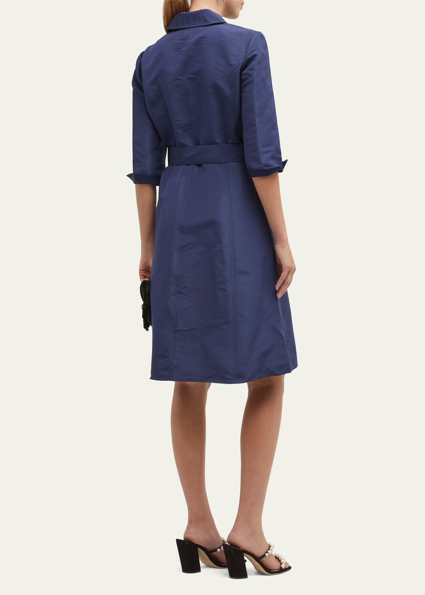 Faille 3/4-Sleeve Shirtdress - 3