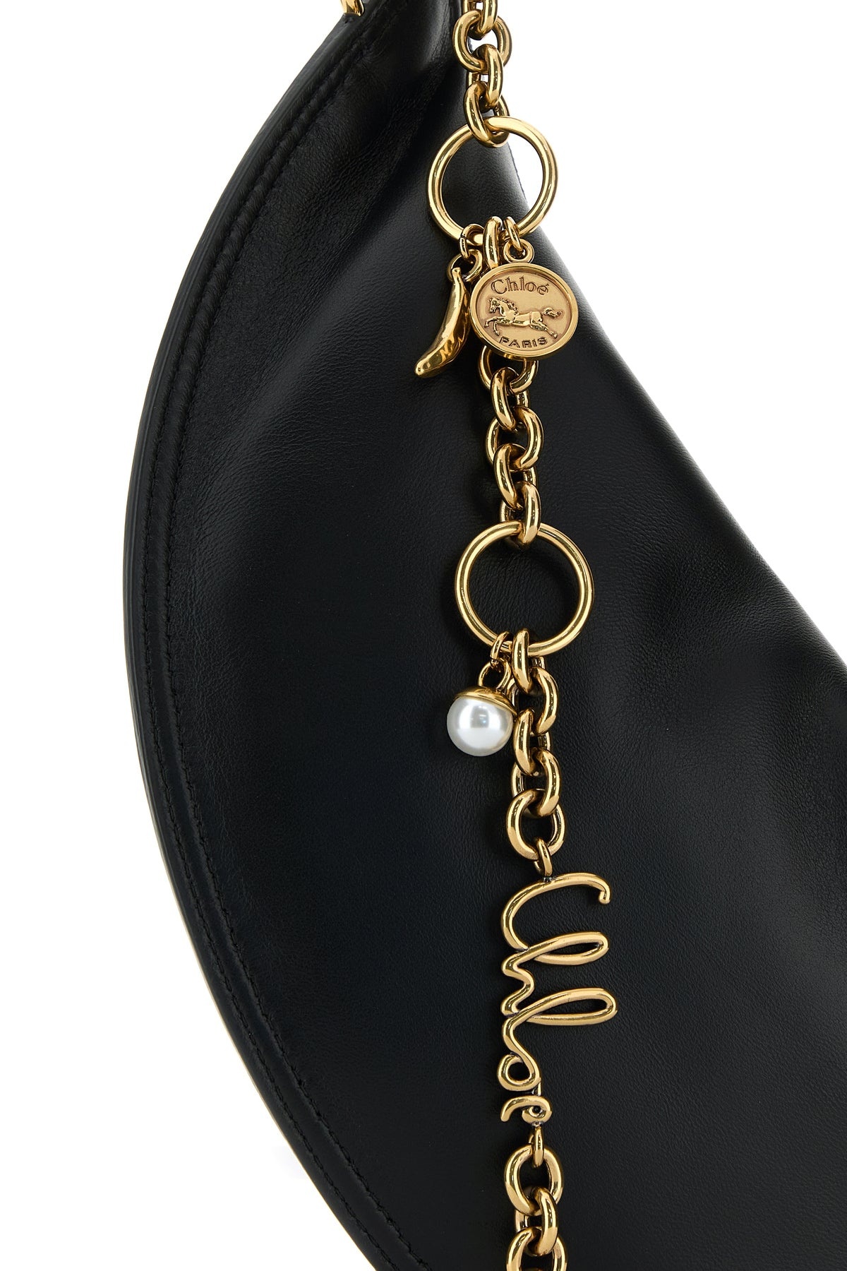 Black nappa leather Chloe Icons shoulder bag - 4