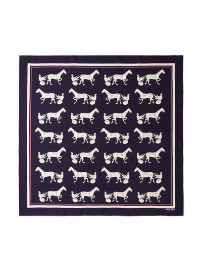 Miu Miu horse and carriage print scarf outlook