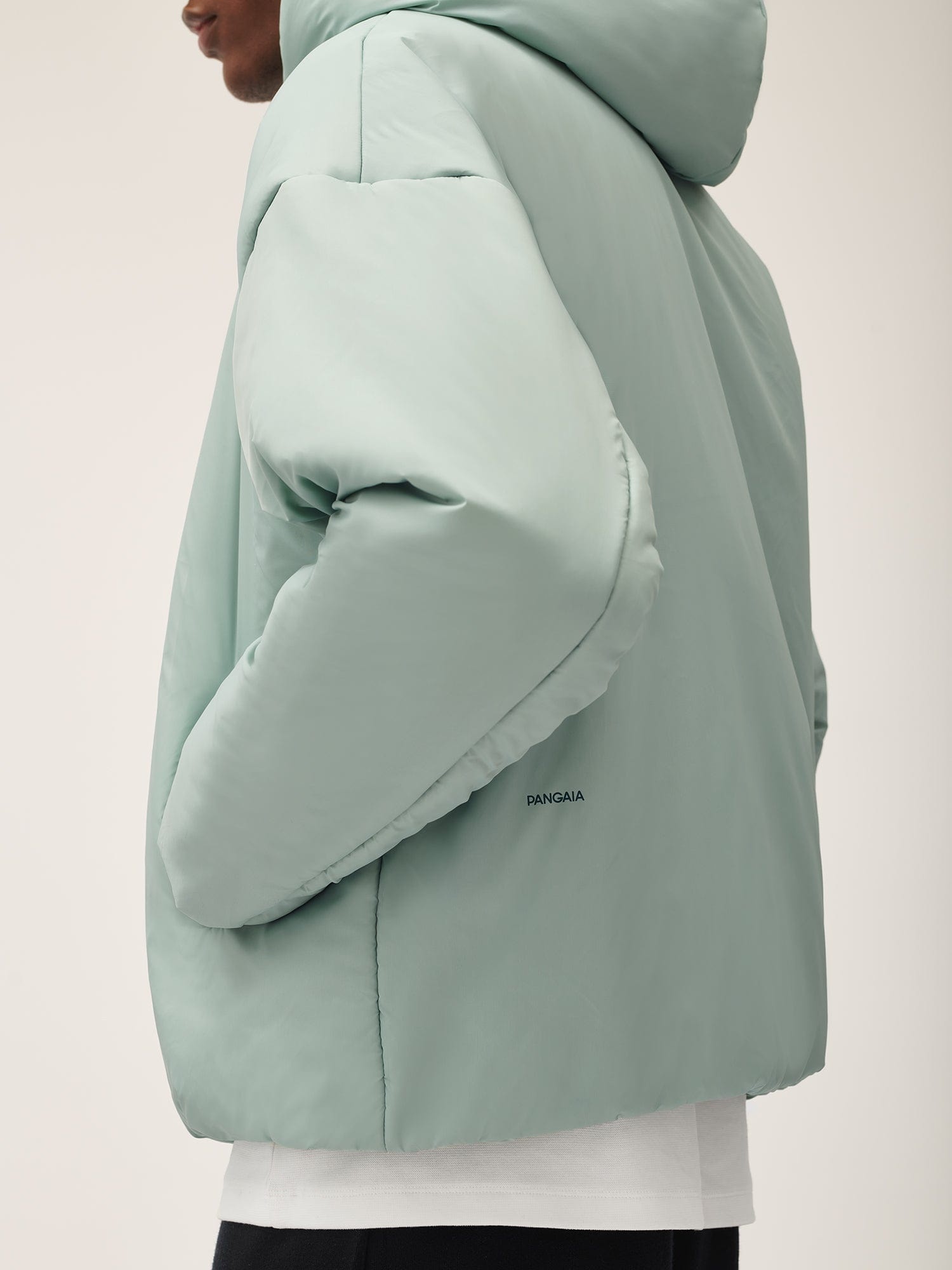 Mens Flower-Warmth Padded Bomber Jacket - Eucalyptus Blue - 3