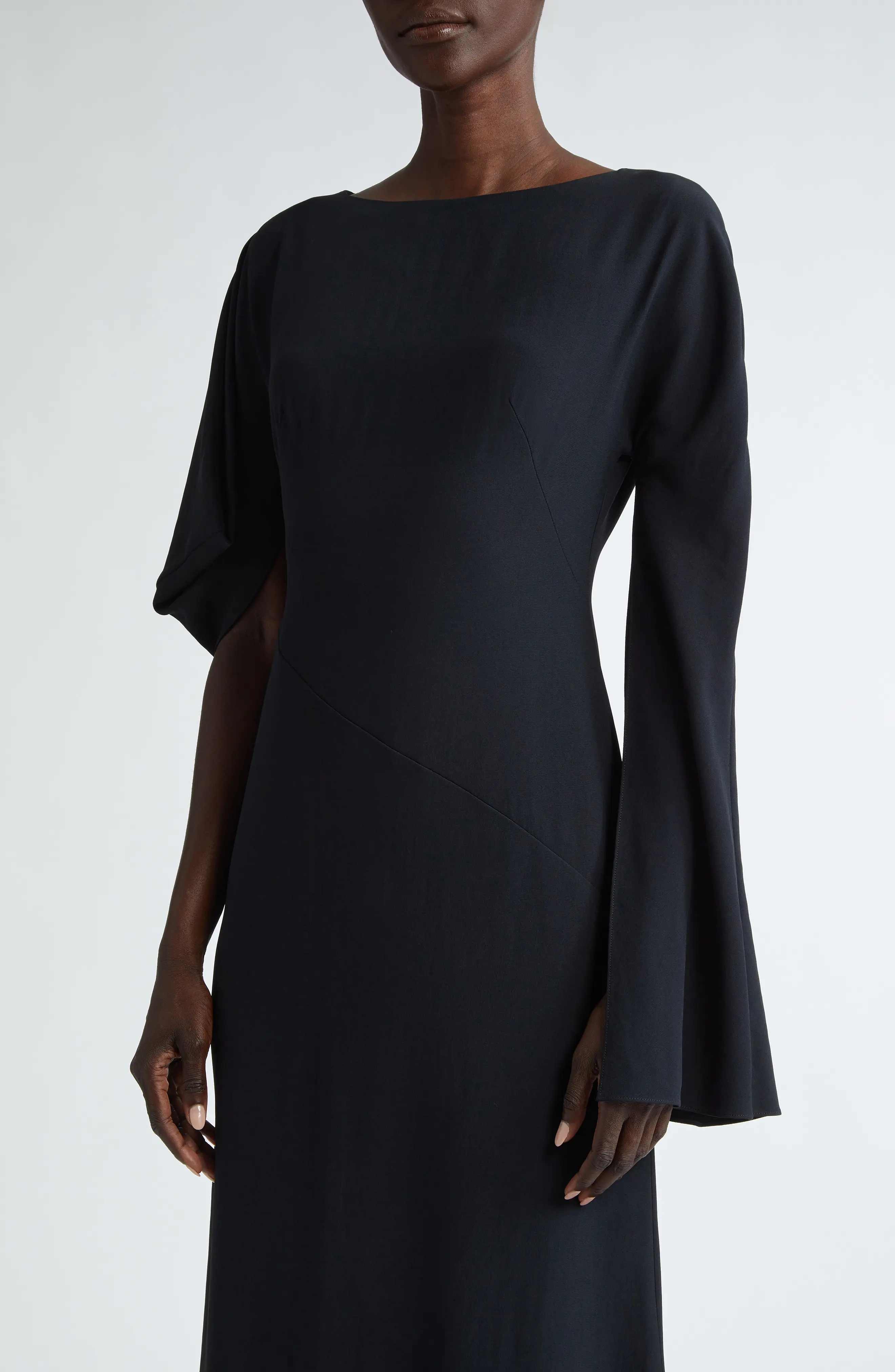 Asymmetric Sleeve Gown - 4