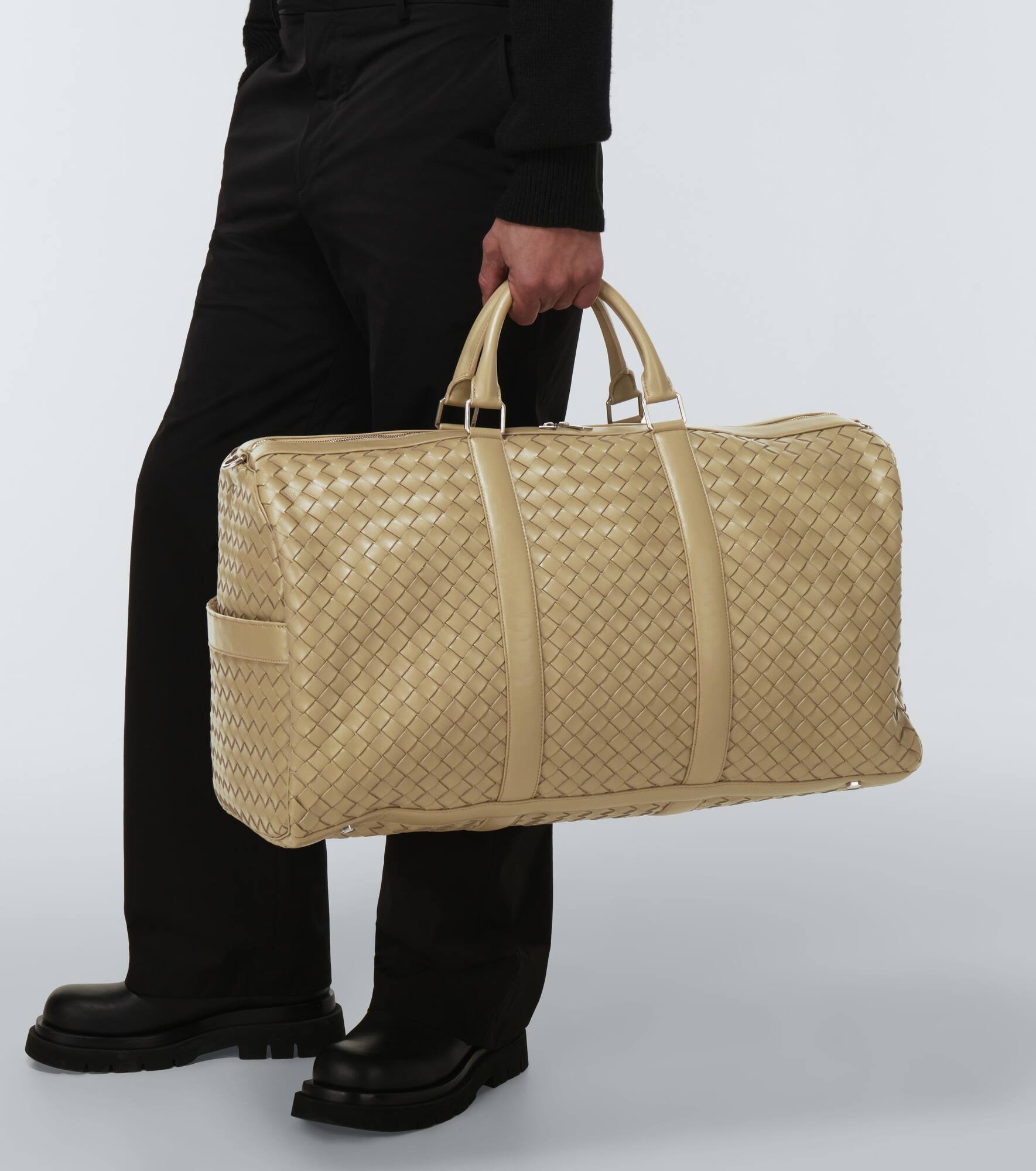 Intrecciato leather duffle bag - 2