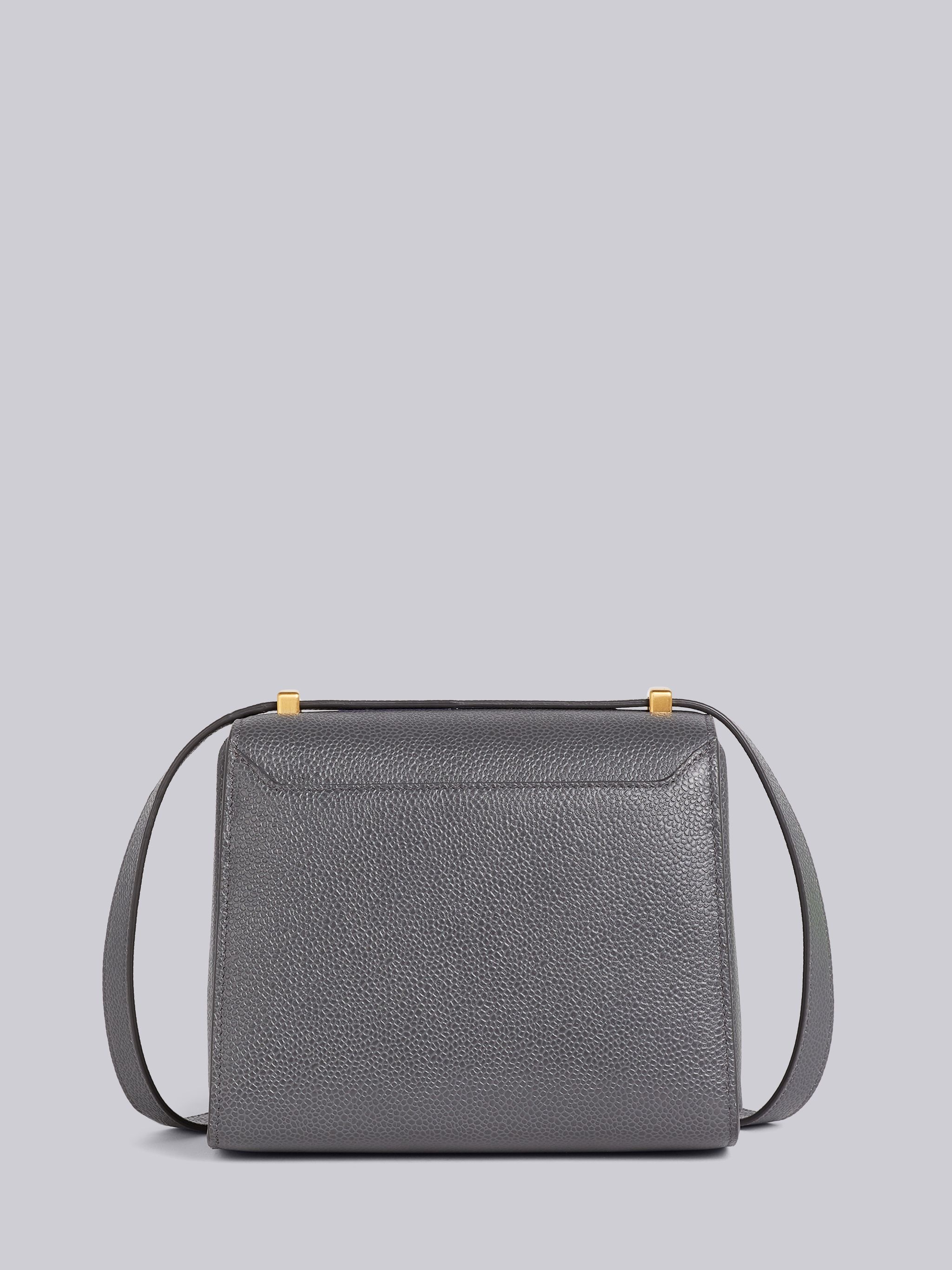 Dark Grey Pebbled Calfskin Small Box Bag - 4