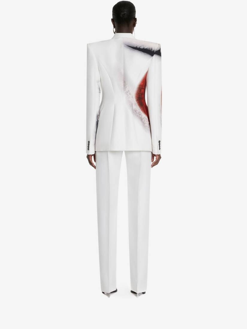 Women's Iris Wide Leg Trousers in White/amber - 4