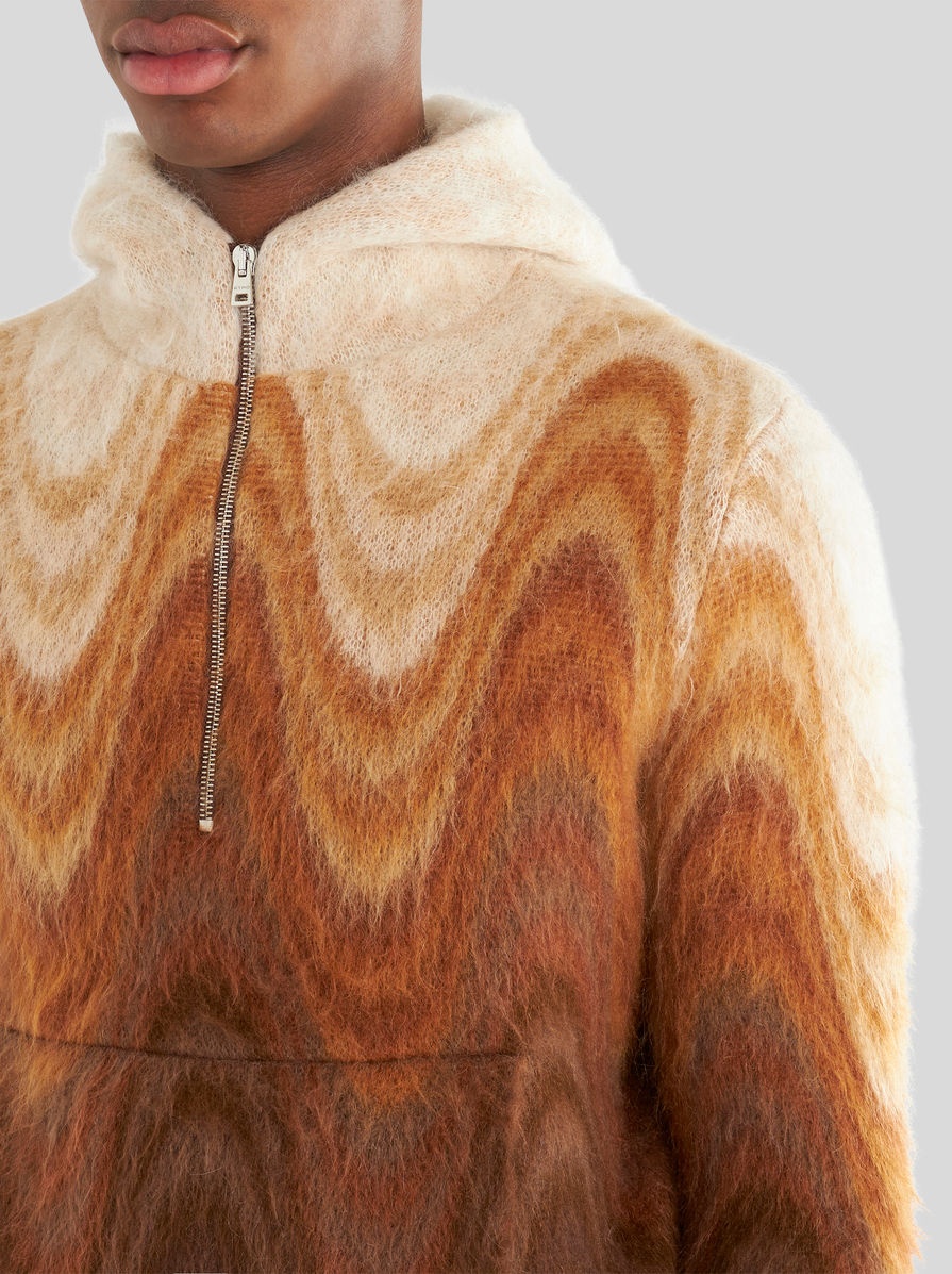 SWEATSHIRT WITH KNITTED HOOD IN JACQUARD - 3