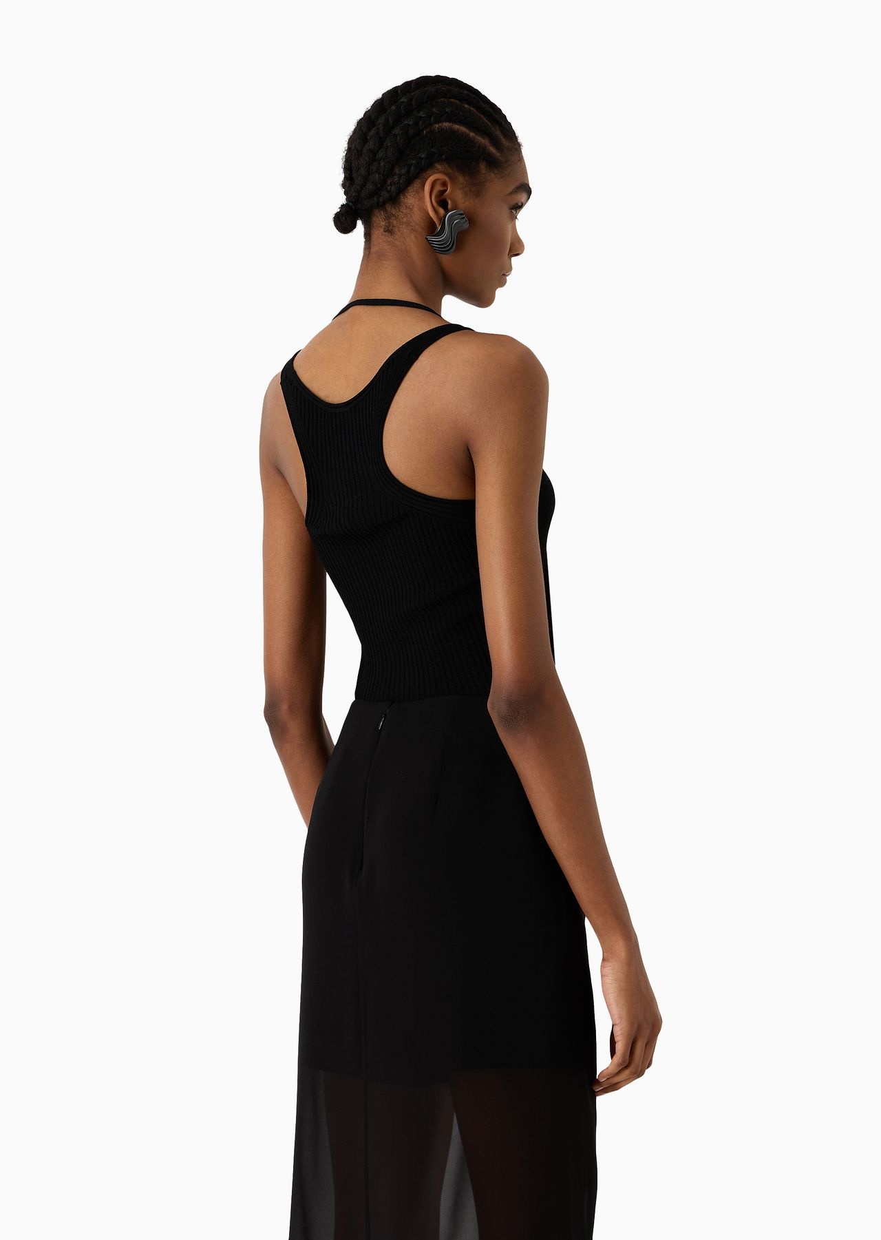 Ribbed viscose-blend knit top - 3