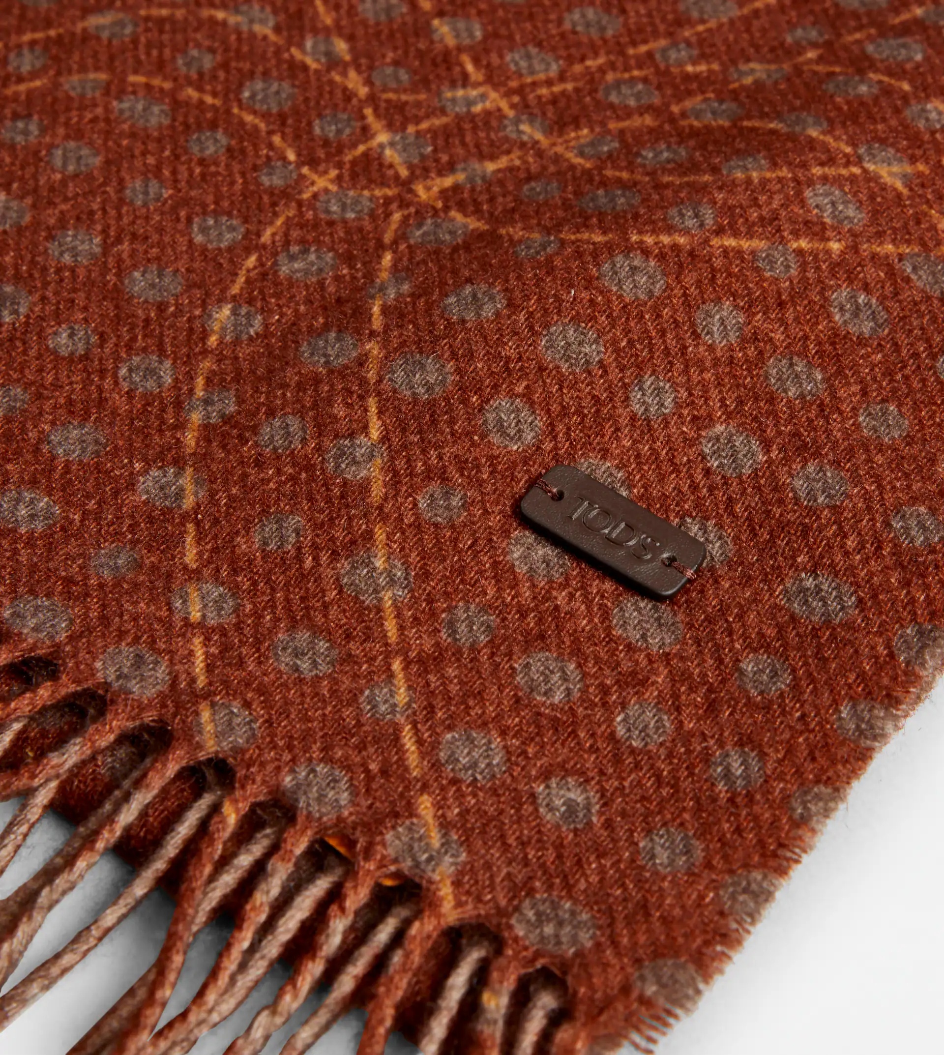 CASHMERE BLEND SCARF - BROWN - 3