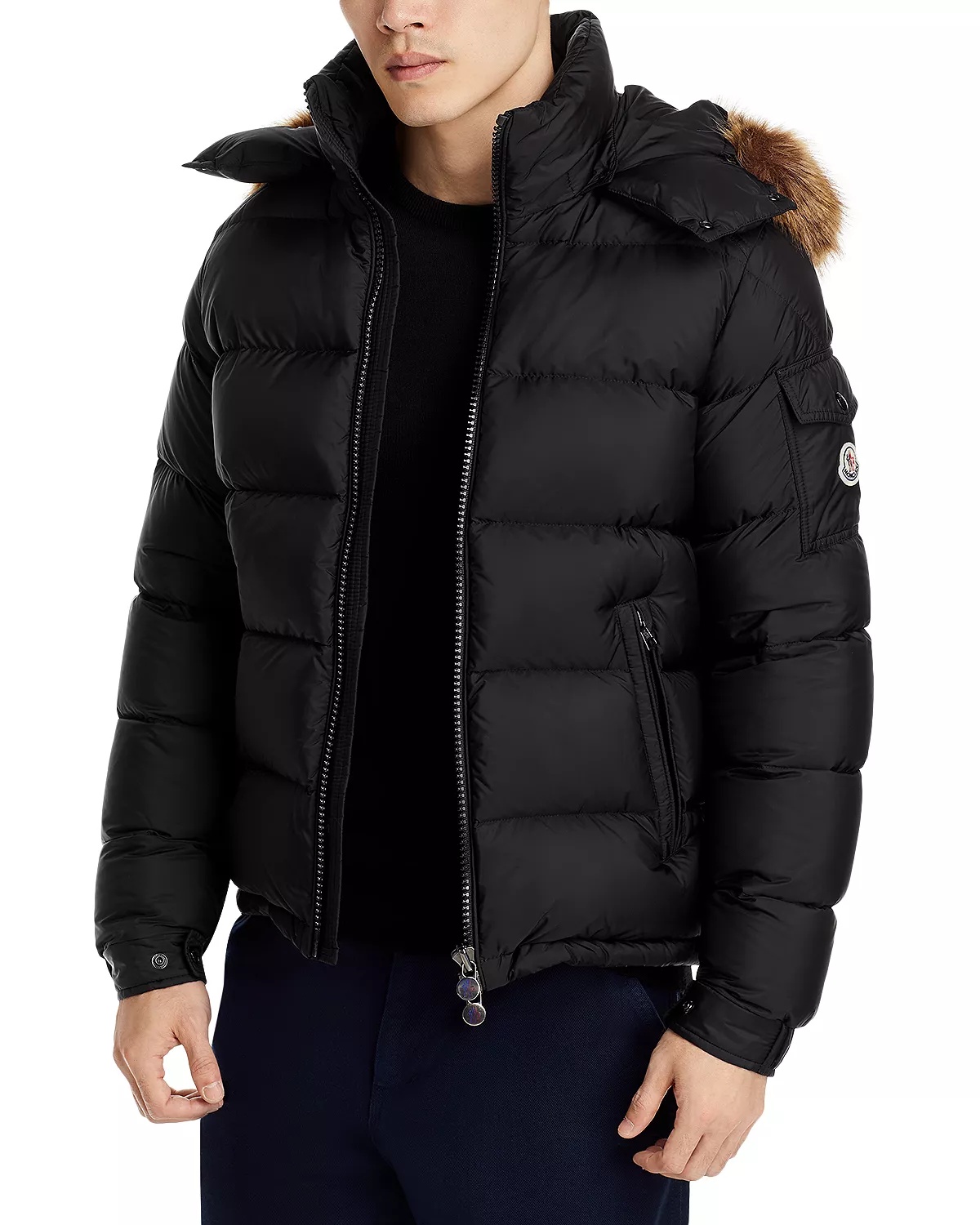 Mayaf Faux Fur Trim Hooded Down Puffer Jacket - 1
