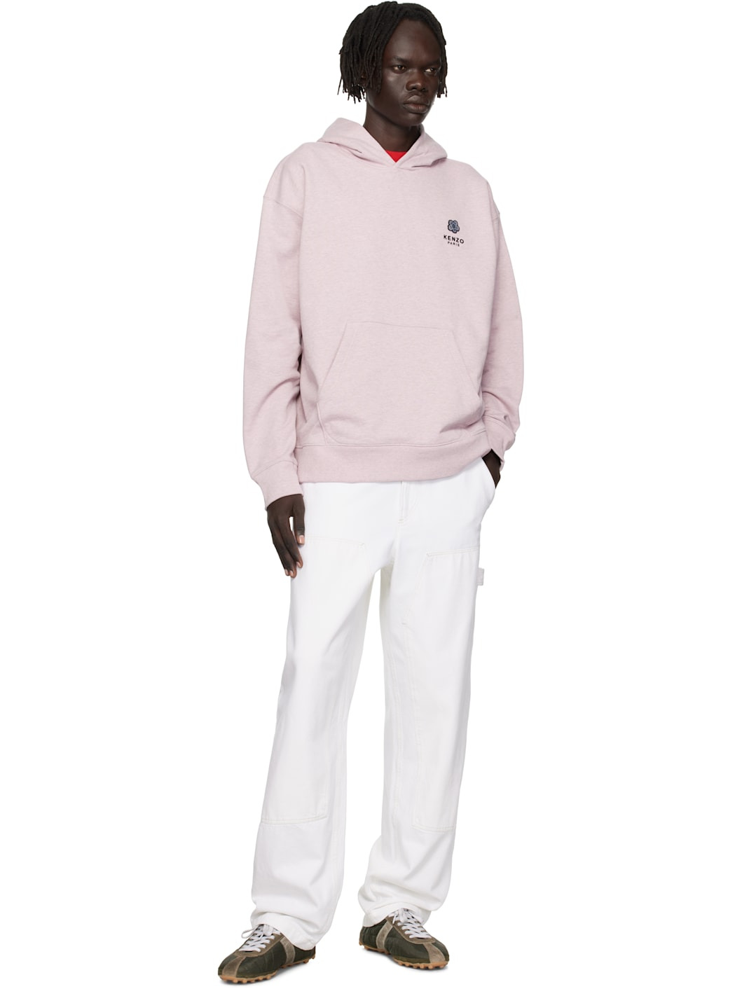 Pink Kenzo Paris 'Boke Flower' Embroidered Oversized Hoodie - 4