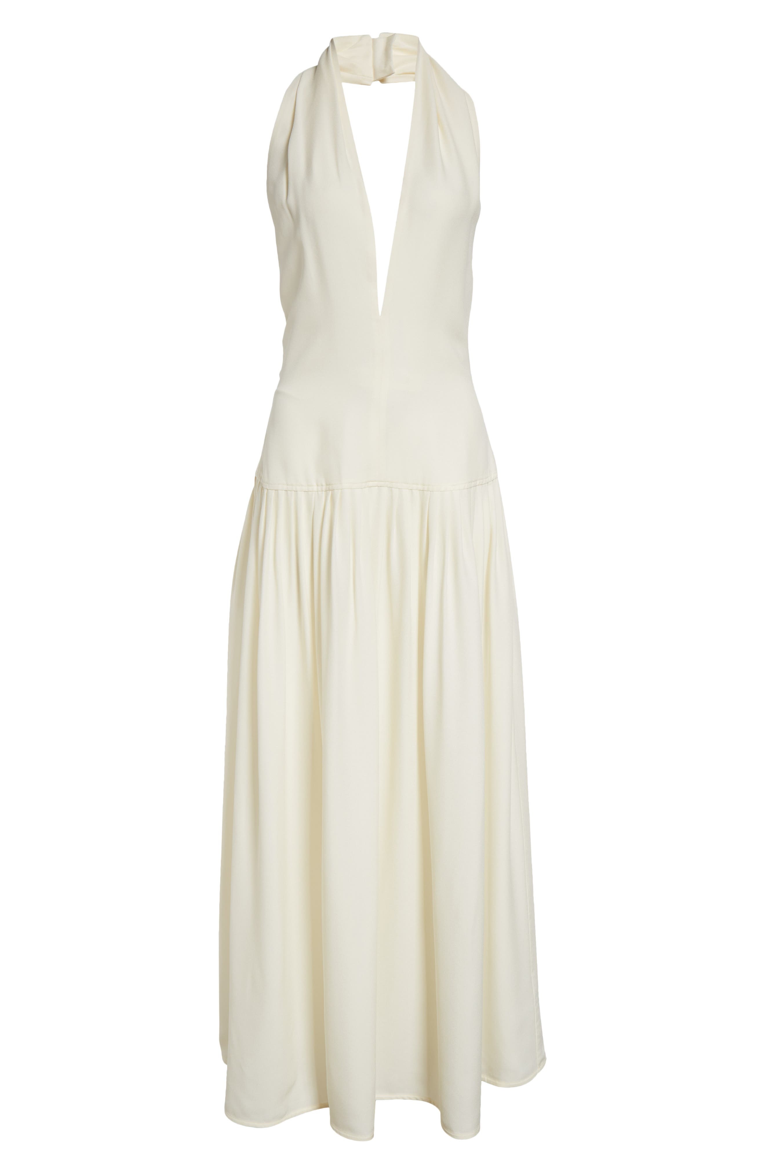 Proenza Schouler Tala Drop Waist Halter Georgette Maxi Dress in Cream at Nordstrom - 5