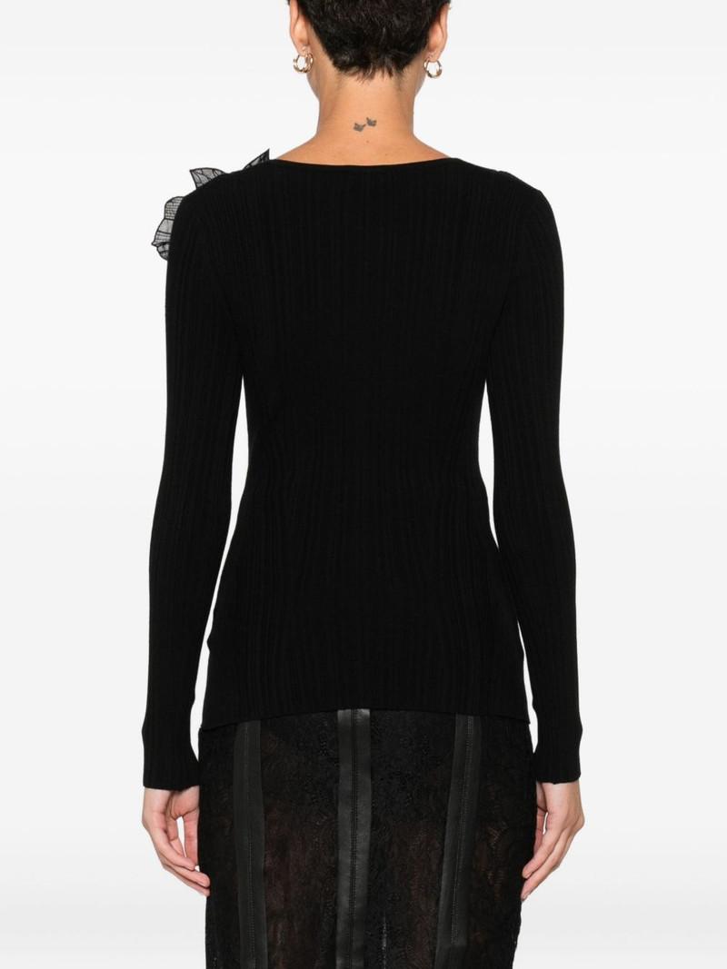 flower-embellished ribbed top 4