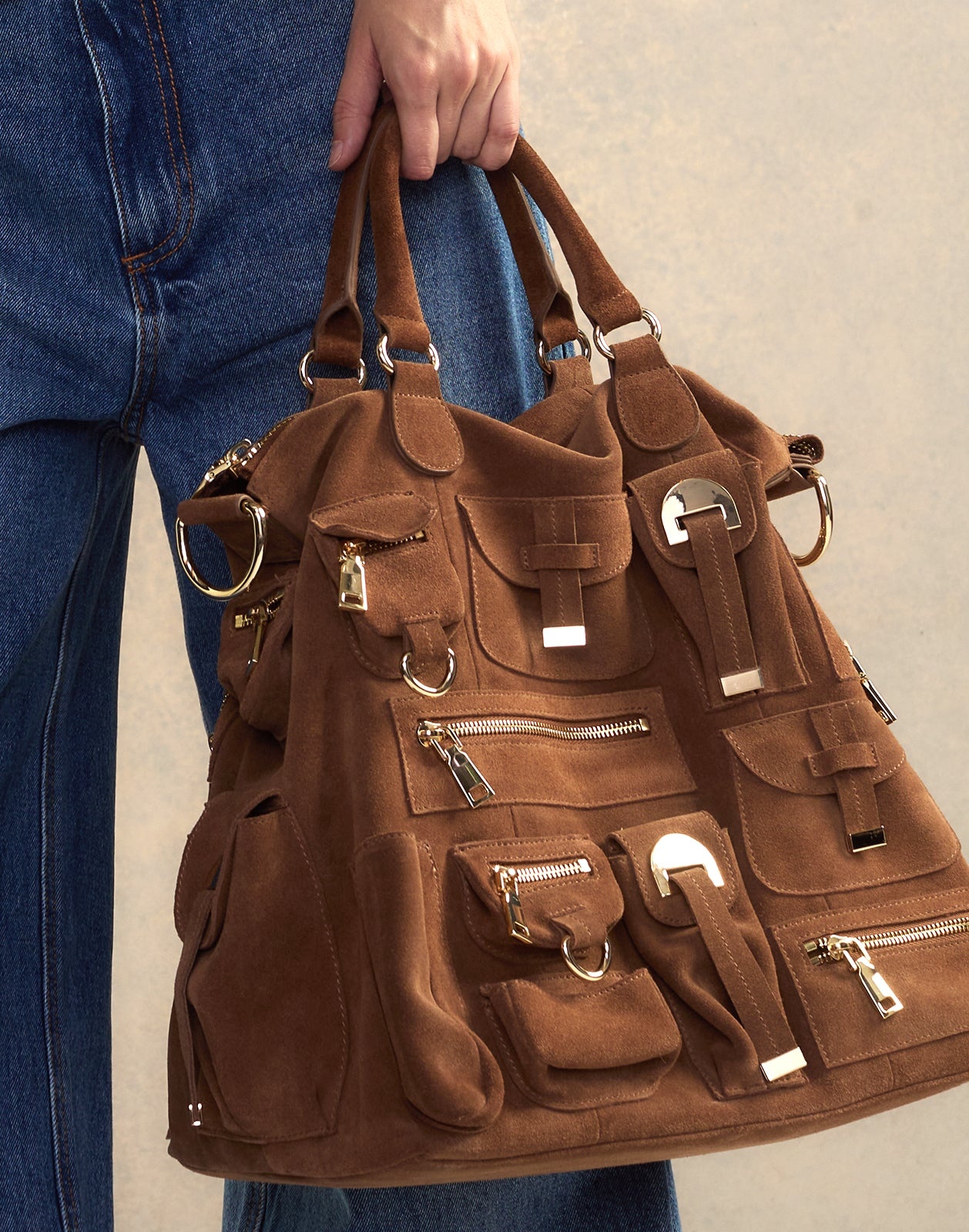 Leather Cargo Pocket Bag - 4