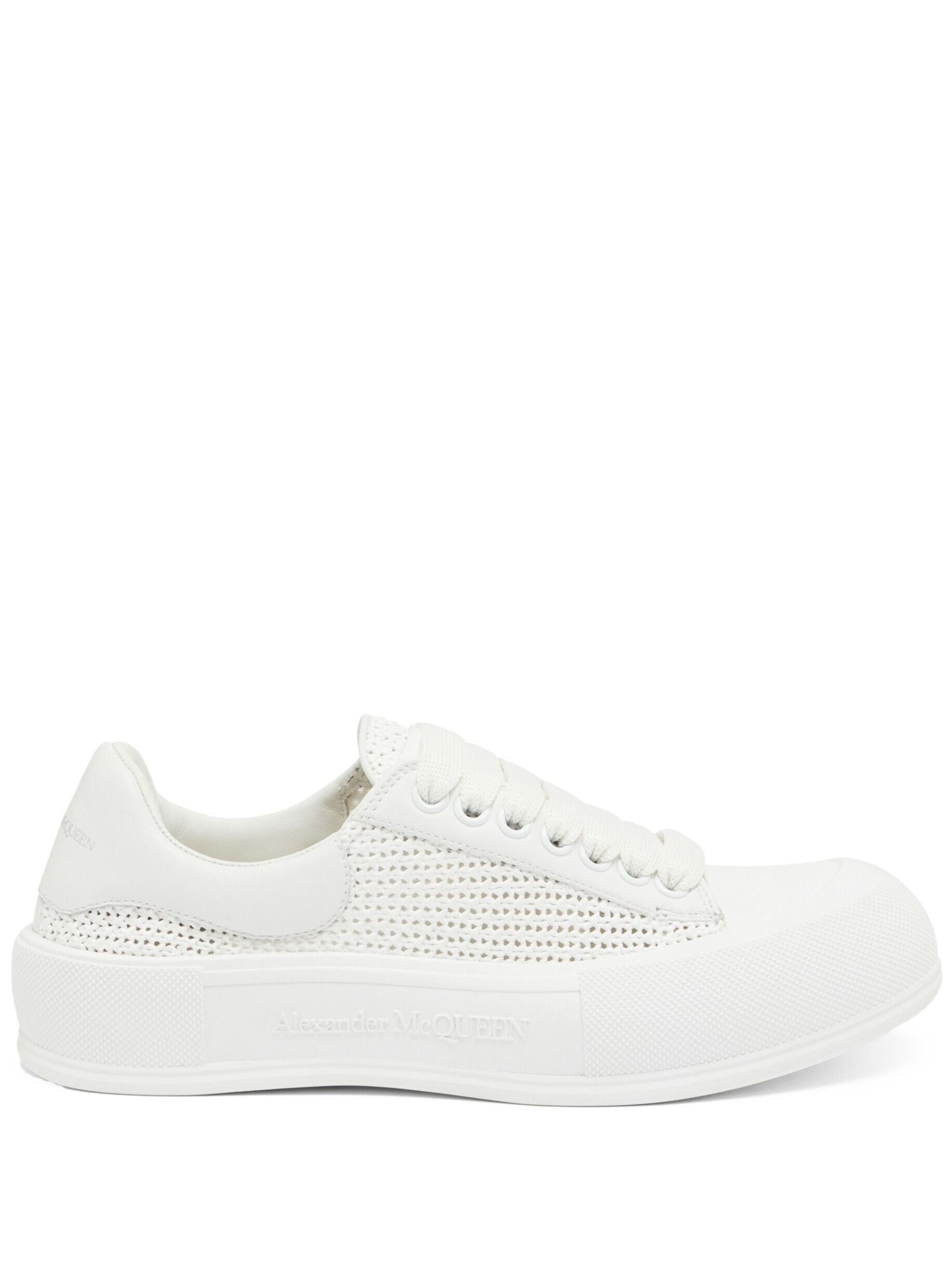 White Deck Plimsoll Woven Sneakers - 1