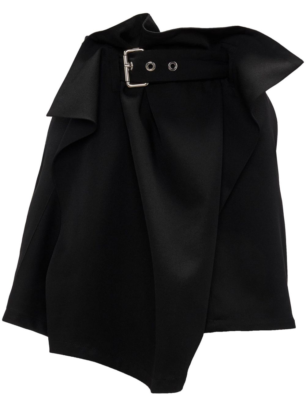 asymmetric draped wool mini skirt - 1