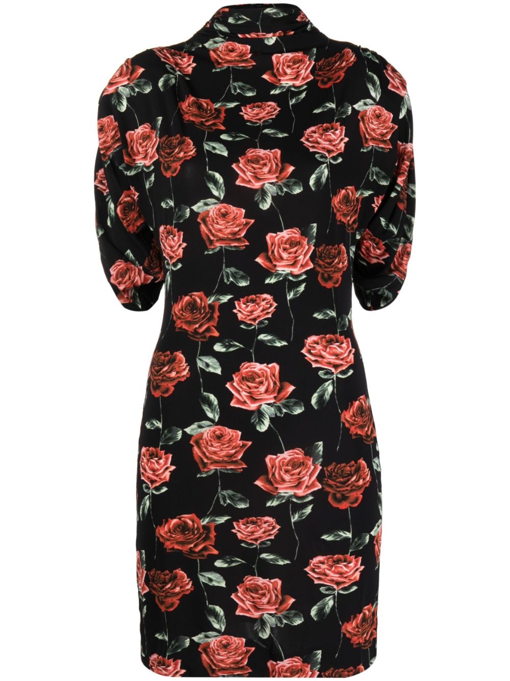 floral-print mock-neck minidress - 1